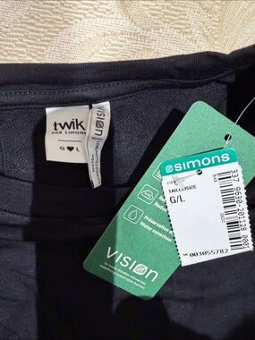 twik Black Crew Neck Top with Simons Tag